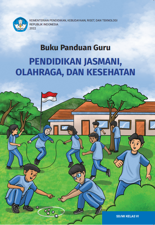 Cover Buku Panduan Guru Pendidikan Jasmani, Olahraga, dan Kesehatan untuk SD/MI Kelas VI