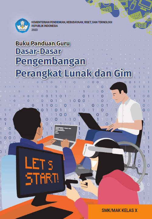 Cover Buku Panduan Guru Dasar-Dasar Pengembangan Perangkat Lunak dan Gim untuk SMK/MAK Kelas X