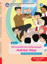 Cover Buku Guru Tema 1 kelas III Pertumbuhan dan Perkembiakan Makhluk Hidup