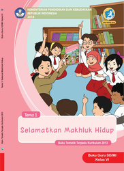 Cover Buku Guru Kelas VI Tema 1 Selamatkan Makluk Hidup